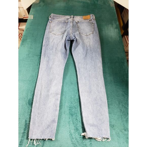 Lucky Brand Jeans Size 8 Womens Blue Stretch Pants Fray Hem Mid Rise Ava Skinny - Picture 14 of 16